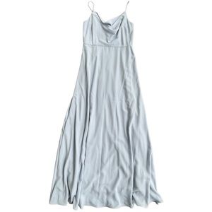 Adrianna Papell Elegant Maxi Dress Baby Blue Bridesmaid Flowy 8